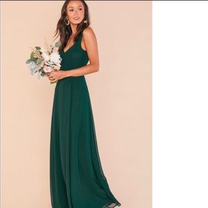 Show me Your Mumu Emerald Chiffon Jenn Maxi Dress NWOT